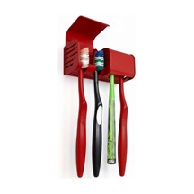Kırmızı Kendinden Yapışkanlı Hijyenik Diş Fırçası Asacağı Askılığı Askılık Diş Fırçalık Banyo Organizer