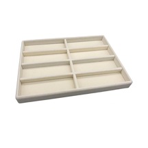 Yerli Üretim New York Model Süet Süet Kumaş Krem Renk Bölmeli Çekmece Içi Gözlük Standı Çok Renkli