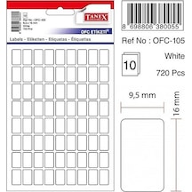 Tanex Etiket Ofc-111 Beyaz 19x23 Mm 10 Lu - 2 Paket Beyaz