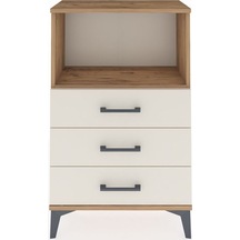Arges Komodin Tek Raflı 3 Çekmeceli 60x30x96 Çam-aytaşı Atlas Çam