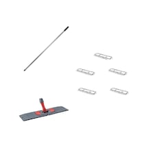 Tablet Palet Nemli Yedek Mop Takımı Seti - 5 Adet 60 CM Nemli Mop + Katlanır Aparat + Metal Sap