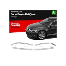 Vw Passat B8-b8.5 Far Üstü Çıta Kromu 3 Parça P.çelik