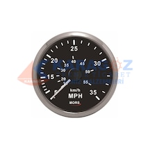 MORS SÜRAT GÖSTERGESİ 35MPH SİYAH 100MM 12-24V HORTUM VE PİTOTLU