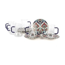 Royal Ikat 6'li Çay Seti 180ml Cam Bardak Ve Tabak Diğer