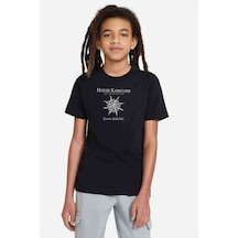 Tshirthane G O T House Karstark Baskılı Unisex Çocuk Siyah T-Shirt