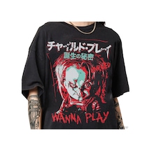 Flood Of Style Çocuk Oyuncağı Chucky Japonya Tarzı Japon Tişörtü Erkekler Kadınlar İçin %100 Pamuklu Tişörtl Çok Renkli