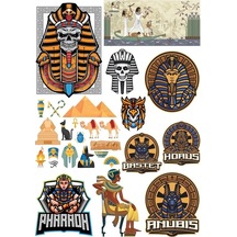 Mısır Ve Firavun Sticker Set 1 16 Parça Telefon, Tablet, Defter, Laptop Sticker