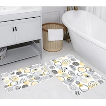 Eliana Home Dijital Baskılı 2'li Banyo Paspas Takımı Lna5257 Sarı