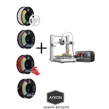 Anycubic Kobra 4 Combo + 4 Adet 1 Kg'lık Filament Siyah - Beyaz - Gri - Kırmızı