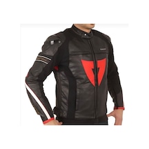 Venom Motosiklet Montu Deri 4 Mevsim Leather Racing Mont Black-red