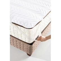 Altın Karma Kapitoneli Sıvı Geçirmez Alez 220x200 Cm Çift Kişilik Köşe Lastikli Beyaz