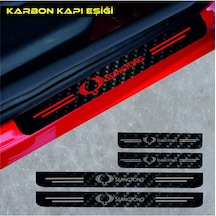 Ssangyong Kyron İçin Uyumlu Aksesuar Oto Kapı Eşiği Sticker Karbon 4 Adet