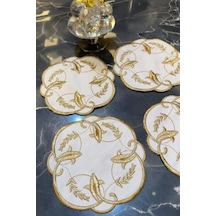 Sarmaşık Gold 6'lı Kokteyl Sunum Peçetesi Linen Keten Kumaş Üzeri