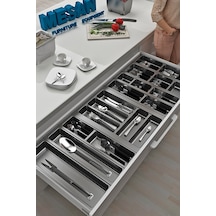 Mutfak Çekmece Içi Düzenleyici, Kaşıklık 114cm X 48cm Yanlar Ve Boydan 4cm Kesilebilir, Antrasit Antrasit