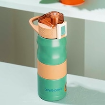 Cooker 1393-4 Paslanmaz Çelik Sızdırmaz Çift Katmanlı Yalıtımlı Çay Kahve Termosu Yeşil 350 Ml Açık Beyaz