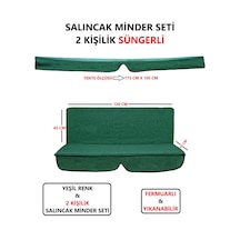 Salıncak Minder Seti Tenteli Yeşil 2 Kişilik Süngerli 130x45 Yeşil