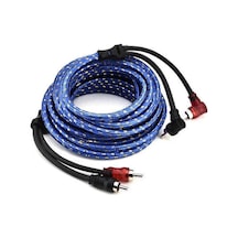 5m 2 Rca - 2 Rca Fişli Araba Stereo Ses Kablosu Amplifikatör Örgülü Alet - Araba Ses Sistemleri İçin - Kaiyi