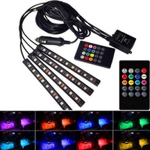 Araç Içi Ayak Altı Led Aydınlatma Rgb 9led Kumandalı Oto Şerit 4