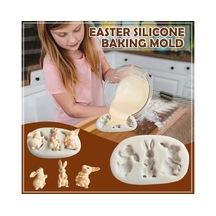 Mutlu Hazır Kek Kalıbı Silikon Çikolata Pişirme Kalıp Kek Dekorasyon Tavşan Tavşan Kek Kalıbı