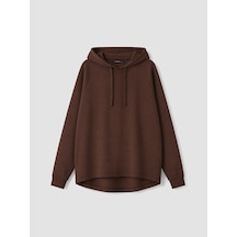 Lcw Curve Kahverengi Büyük Beden Kadın Hoodie