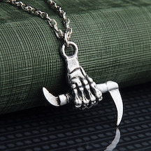 Skeleton Hand & Sickle Erkek Kolye Iskelet El Orak Takı K24 T5