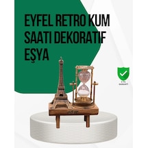Ahşap Kum Saati Vintage Tasarımlı Masa Dekoru Gri
