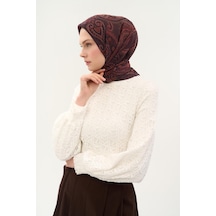 Silk Home Viskon Velora Eşarp Dört Mevsim Etro Desen Mürdüm 90x90 Çok Renkli