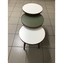 3.lü Zigon Sehpa Sarı 18mm 1.sınıf Mdf Lam Tabla