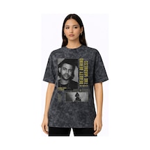 Sevbano The Weeknd Rapper Şarkıcı Baskılı Unisex Oversize Vintage Yıkamal Siyah