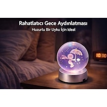 Küçük Prens Cam Küre Gece Lambası Led Renk Değiştiren Dekoratif Masa Lambası Romantik Hediye Işık Küresi .