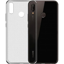 Huawei P20 Kilif Soft Silikon Seffaf-Siyah Arka Kapak 272842022
