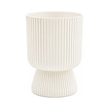 Omnipazar So-ltsa03 Lotus Ayaklı Plastik Vazo Çiçek Saksı 10,5 Litre No: 3 Beyaz
