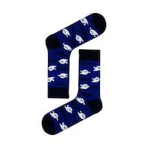 Carnaval Socks Mavi Çoklu Hayalet Desenli Halloween Hediye Çorap Çok Renkli