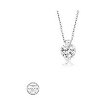Gumush Swarovski Taşlı Gümüş Tektaş Kadın Kolye