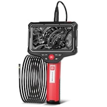 G51 5m Sert Tel 8mm 3 Lens 5 İnç Ekran El Tipi Endoskop Kamera Led Işık Hd 1080p Endüstriyel Borescope - Kırmızı
