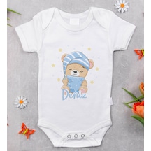 Bitmeyenkartus Bk Kids Isimli Bebek Body Zıbın - Model 7 Beyaz