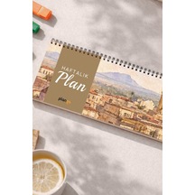 Tarihsiz Spiralli Haftalık Masaüstü Planlayıcı - Adana - 10x30 Cm Plango Turkuaz