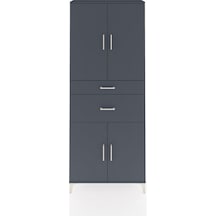 Arges Dolap 4 Raflı 2 Çekmeceli 4 Kapaklı 88x30x221 Antrasit-... Antrasit