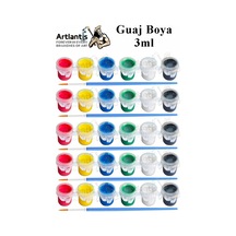 Guaj Boya 3 Ml 6 Renk Ve Resim Fırçası 5 Paket Mini Küçük Guaj Boya Etkinlik Boyama Boyası Su Bazlı Resim Okul Öncesi Çok Renkli