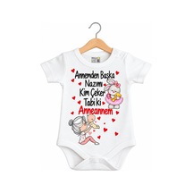 Babylimon Kız Bebek Beyaz Anneanne Yazılı Baskı Zıbın Beyaz - 936542333 Beyaz