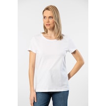 Wtshirt London Kısa Kollu Bisiklet Yaka Kadın T-shirt Beyaz 001