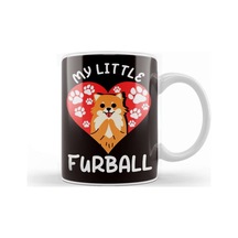 Little Fur Ball Pomeranian Pommy Pom Dog Breed German Spitz Kupa Bardak Porselen Karışık