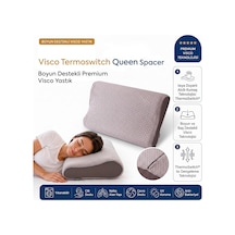 Visco Queen Spacer Thermoswitch Boyun Destekli Ortopedik Visco Yastık 55x35 Cm Çok Renkli