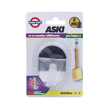 Boss Tape 3M Paslanmaz Inox Büyük Boy Askı Tekli 5 Kg Taşır İnox