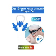 Premium Kaliteli Silikon Su Geçirmez Gürültü Önleyici Deniz Havuz Kulak Burun Tıkayıcı Set 2 Adet Çok Renkli