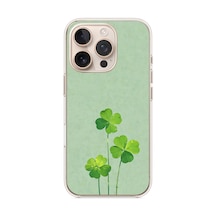 İphone 16 Pro Uyumlu Üçlü Yonca Baskılı Silikon Kılıf