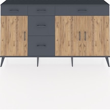 Arges Konsol 2 Raflı 5 Çekmeceli 3 Kapaklı 176x30x99 Antrasit-çam/antrasit Atlas Çam/antrasıt - Antrasıt