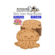 Ahşap Boyama Deniz Canlıları 10 Adet 10x15cm Boyama Figürü Etkinlik Çoçuk Gelişim Motor Beceri Kreş Anasınıfı Mavi