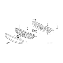 Honda Civic 1995-1999 Ön Panjur Siyah Çerçeve Hatcback Oem No: 71121s03000zc