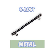 Nesli Alüminyum Metal Lüks Modern Mobilya Çekmece Mutfak Dolabı Kulpu Siyah-krom 192mm 5 Adet Siyah - Krom